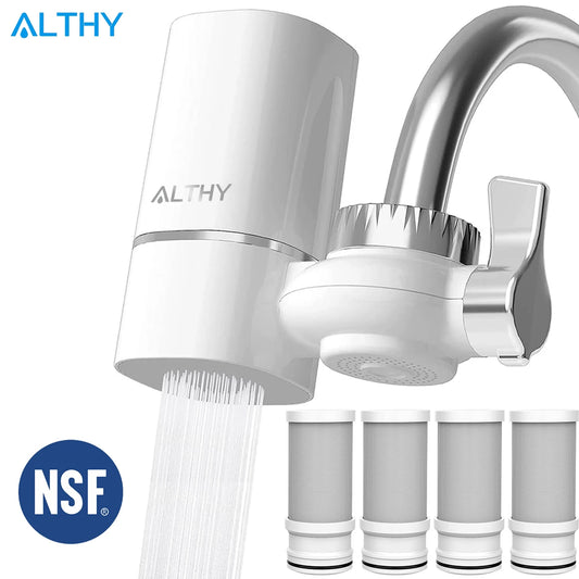 ALTHY Faucet Tap Water Filter Purifier System, Reduces Lead, Chlorine & Bad Taste NSF Certified 320-Gallon Kitchen