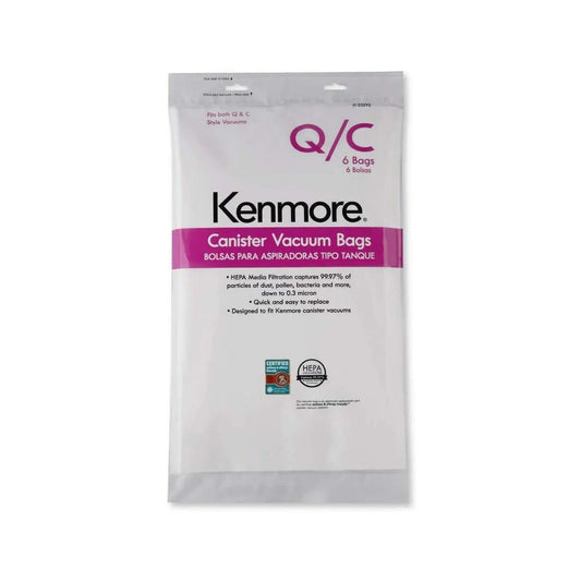 Genuine 6-Pack Кеnmоrе Canister Vacuum Bags 53292 Type Q - C HEPA for Canister Vacuums Cleaner Kenmore