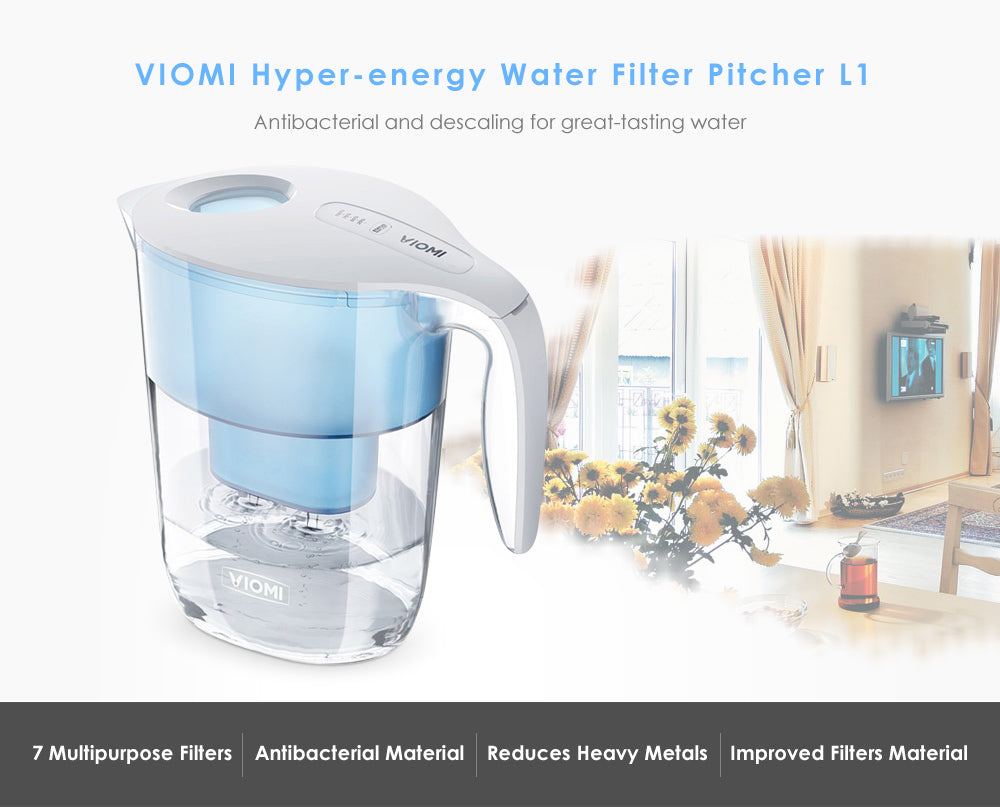 Xiaomi VIOMI Mi Home 3.5L Water Filter Pitcher Filtration Dispenser Cup 7 Multipurpose Filters Xiaomi Water Purifier