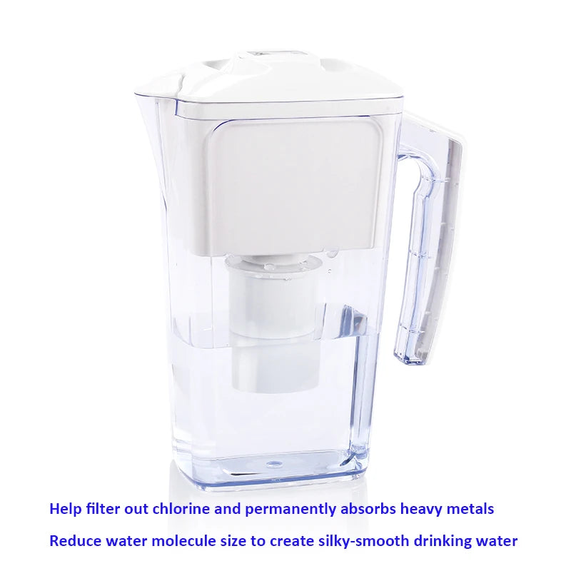 2.5L Mineral Hydrogen Alkaline Ionizer Water Filter Pitcher System & Replacement Filter Cartridges Home Water Purifier Alka jug