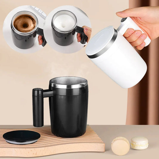 Self Stirring Mug Coffee Cup USB Rechargeable Automatic Magnetic Stirring Cup 380ml Self Mixing Stainless Steel Coffee Cup