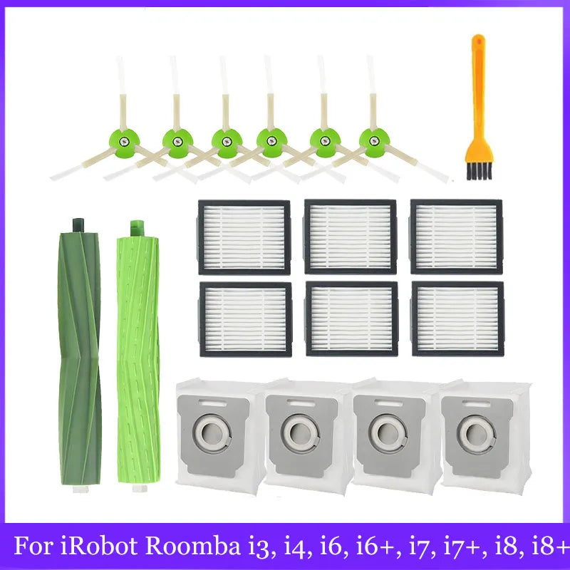 For iRobot Roomba i3,, i4, i6, i6+, i7, i7+, i8, i8+, E5, E6, E7,Vacuum Cleaner Part Hepa Filter Main Side Brush Replacement