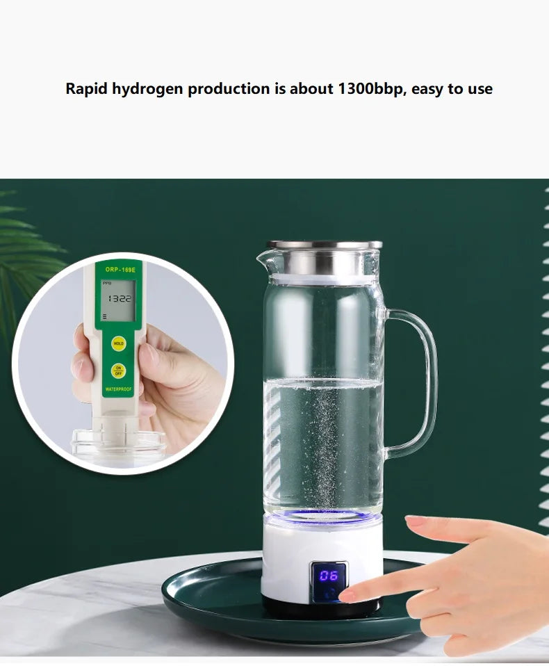 Mini Rechargeable Hydrogen Generator Cup Portable Water Filter Hydrogen-Rich Water Bottle Ionizer Pure H2 Kettle Maker