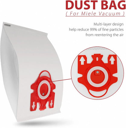3D Dust Bags For Miele GN Vacuum Bags Replacement for Miele Classic C1 Complete C1, C2, C3, S400i S600 S2 S5 S8 Series