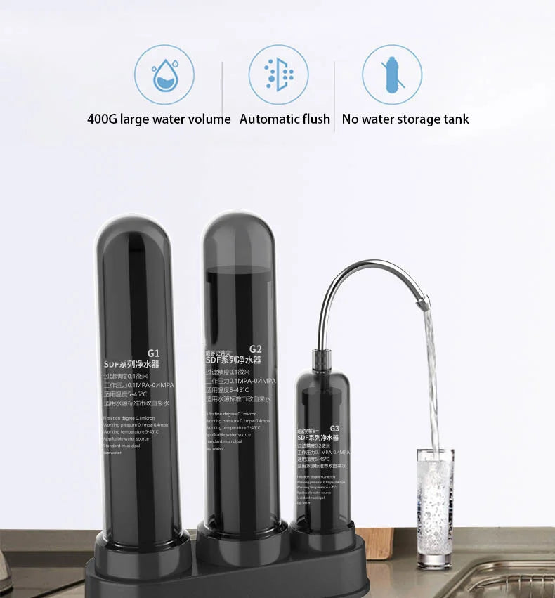 180L/H Household Water Purifier Kitchen Countertop Faucet Water Purifier Tap Water Filter Filter Ceramic Filter Element