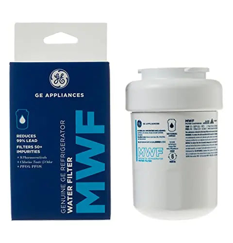 GE MWF Refrigerator Water Filter | Certified to Reduce Lead, Sulfur, and 50+ Other Impurities | Replace Every 6 Months for Best Results | Pack of 1 GE