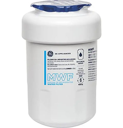 GE MWF Refrigerator Water Filter | Certified to Reduce Lead, Sulfur, and 50+ Other Impurities | Replace Every 6 Months for Best Results | Pack of 1 GE