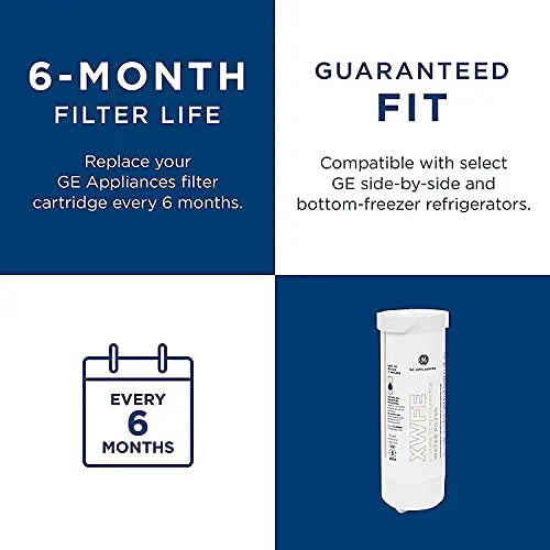 GE XWF refrigerator water filter Compatible with GE XWFE water filters (1 PACK) GE