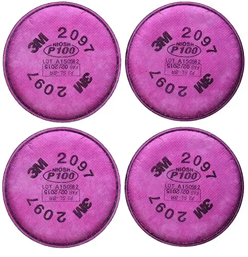 3M 2097 P100 Particulate Filter with Organic Vapor Relief, 2 Pairs (4 Filters) 3M