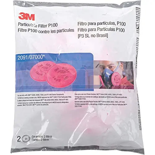 3M Particulate Filter 2091, P100, Pink 3M
