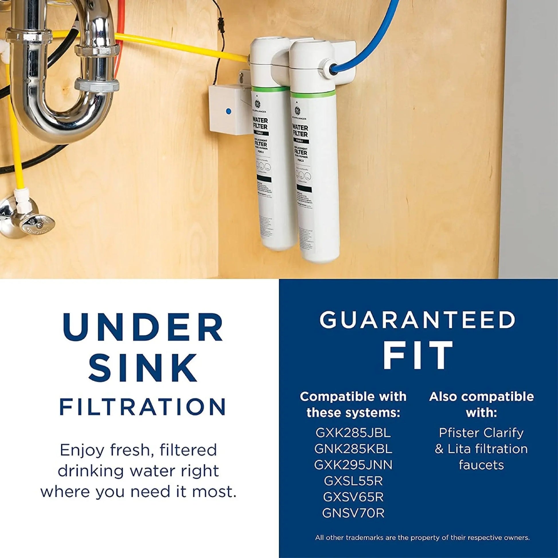 GE FQK2J Under Sink Replacement Water Filter GE